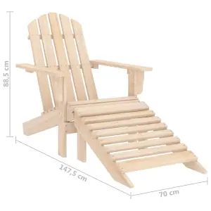 Berkfield Garden Adirondack Chair with Ottoman Solid Fir Wood