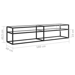 Berkfield TV Cabinet Transparent 180x40x40.5 cm Tempered Glass