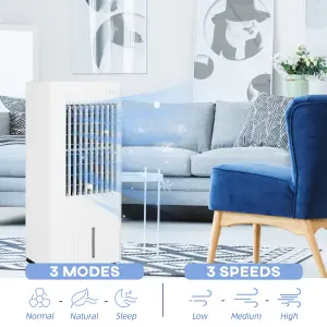 Portable Air Cooler with Humidifier, Remote, Timer, Oscillation, Ice Packs