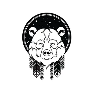 Decortie Modern Metal Wall Art Bear Theme Home Ornament Decorative Minimalist Design Hanging Wall Sculpture, Black