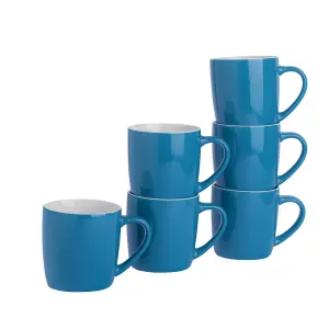 Argon Tableware - Coloured Coffee Mugs - 350ml - Pack of 6 - Blue