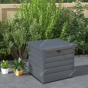 200L Metal Garden Storage Box Patio Box with Twist Grip Cylinder Lock, and Anthracite Finish