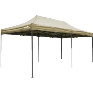 3x6m Beige Pop-Up Gazebo with Heavy Duty Frame and Water Resistance