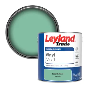 Leyland Trade Vinyl Matt Walls & Ceilings Emulsion Paint Green Balloon (PPG1228-4) 2.5L