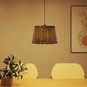 Chira Pendant Shade Brown / 26cm H x 40cm W x 40cm D