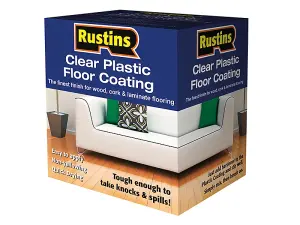 Rustins 4 Litre Clear Plastic Floor Coating Kit - Durable Satin Finish