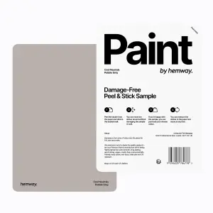 Hemway Chalk Based Furniture Paint Matt A5 Sample, Pebble Grey, Peel & Stick Swatch For Interior Walls Wood