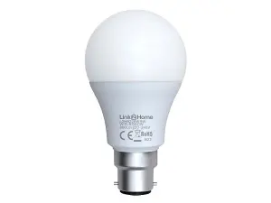 Link2Home 9w LED B22 RGB & CCT Wifi Dimmable Smart Bulb - GLS