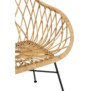 Interiors by Premier Rattan Chair, Easy to Clean Outdoor Chair, Backrest Rattan Office Chair, Eco-friendly Garden Outdoor Chair