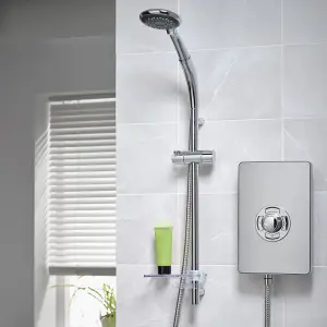 Triton Brushed steel effect Manual Electric Shower, 8.5kW