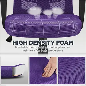 Yaheetech Ergonomic Mid-back Swivel Mesh Office Chair - Purple