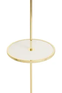 Interiors by Premier Shiny Brass Tapered Table Lamp, Easy-to-Use Switch Besides Lamp, Space-Saver Lounge Room Lamp