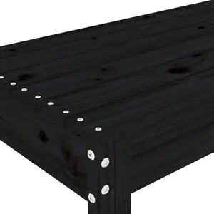 Berkfield Garden Bench Black 80x38x45 cm Solid Wood Pine