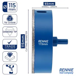 115mm Diamond Hole Saw Drill Bit For Tiles, Ceramic, Porcelain. Holesaw