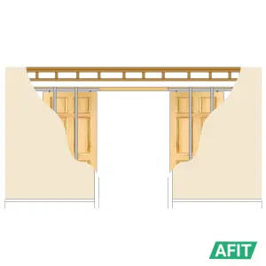 AFIT Pocket Door Kit - Double Pocket Door Sliding System - 1200 x 2400mm Max Door Size