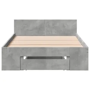 Berkfield Bed Frame with Drawer without Mattress Concrete Grey 75x190 cm Small Single