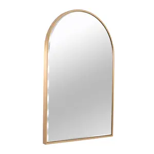 Mcfarren Metal Flat Wall Mirror Satin Brass/Bevel Edge