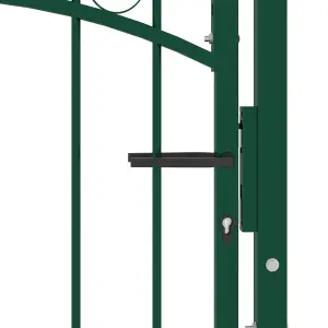 Berkfield Fence Gate with Spikes Steel 100x150 cm Green