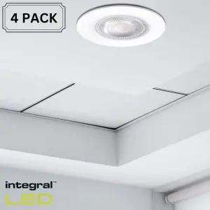 LED Downlights 5.5W 510lm 68mm Cut Out Dimmable 3000K - White (4 Pack)