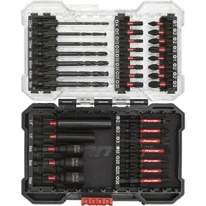 35 Pc Impact Grade Power Tool Bit Set - S2 Steel Bits - 1/4" Hex - Storage Case