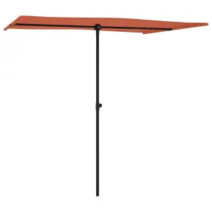 Berkfield Outdoor Parasol with Aluminium Pole 2x1.5 m Terracotta