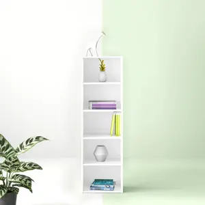 Aliesha Open Shelf Bookcase White / 132.1cm H x 40.1cm W x 23.9cm D