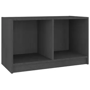 Berkfield TV Cabinet Grey 70x33x42 cm Solid Pinewood