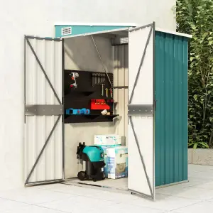 Berkfield Wall-mounted Garden Shed Green 118x100x178 cm Galvanised Steel