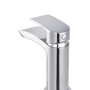 Waterfall Bathroom Sink Taps with Drainer Cloakroom Basin Mixer Taps