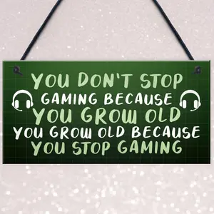 Red Ocean Games Room Novelty Gamer Sign For Boys Bedroom Man Cave Funny Gifts For Him