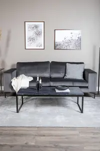 Bolero Sofa , 3,seater , Dark Grey velvet