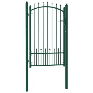 Berkfield Fence Gate with Spikes Steel 100x150 cm Green