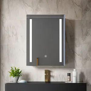 Bathroom Mirror Single Door Cabinets with Touch Switch