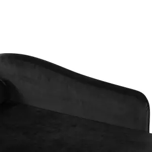 Left Hand Velvet Chaise Lounge Black LUIRO