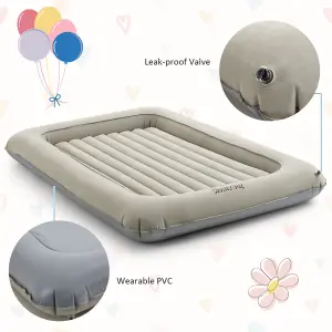 Costway Inflatable & Portable Kids Bed w/ Removable 2 Sides Mattress