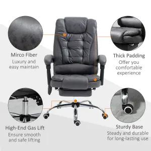 Vinsetto Ergonomic Heated 6 Points Vibration Massage Office Chair Dark Grey