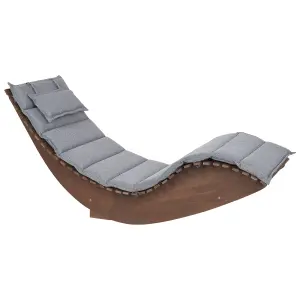 Beliani Traditional Sun Lounger Wood Grey BRESCIA