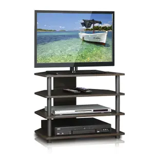 Furinno 15093CC/GY Turn-N-Tube Easy Assembly 4-Tier Petite TV Stand, Espresso