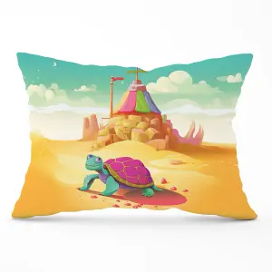 Turtle On A Beach Holiday Cushions 33cm x 48cm