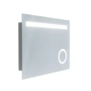 Nes Home Rectangle Illuminated LED 800mm x 600mm Bathroom Mirror Demister