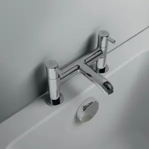 Ideal Standard Ceraline Gloss Chrome effect Surface-mounted Manual Double Bath Filler Tap