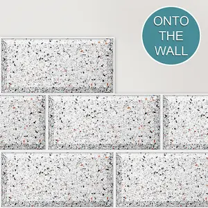 Stick and Go Self Adhesive Stick On Tiles Terrazzo Metro 8" x 4" Box of 8 Apply over any tile, or directly on to the wall