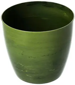 Flower Pots 6 Colours 4 sizes Marble Plastic Plant Pots Planter Deco Round Deco  Green 16cm