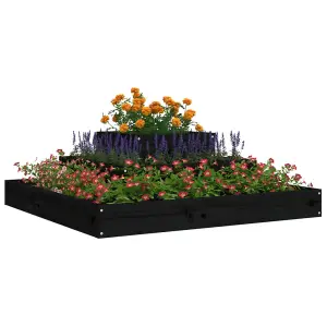 Berkfield Planter Black 80x80x27 cm Solid Wood Pine