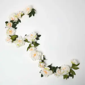 Homescapes Artificial Peony Flower Garland, 180 cm