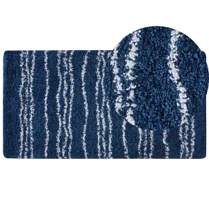 Shaggy Area Rug 80 x 150 cm Blue and White TASHIR