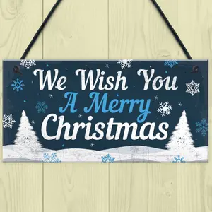 Red Ocean Christmas Signs For The Home Hanging Wall Door Plaque Xmas Decoration Kitchen Signs