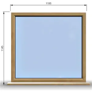 1195mm (W) x 1145mm (H) Wooden Stormproof Window - 1 Window (NON Opening) - Toughened Safety Glass