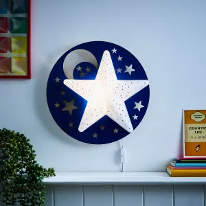 Litecraft Blue LED Star Glow Kids Wall Light