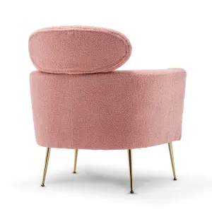 Teddy Boucle Accent Chair Pink